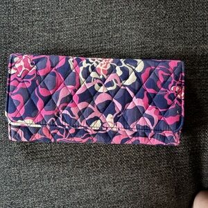 Floral Quilted wallet - Pink and Purple/blue